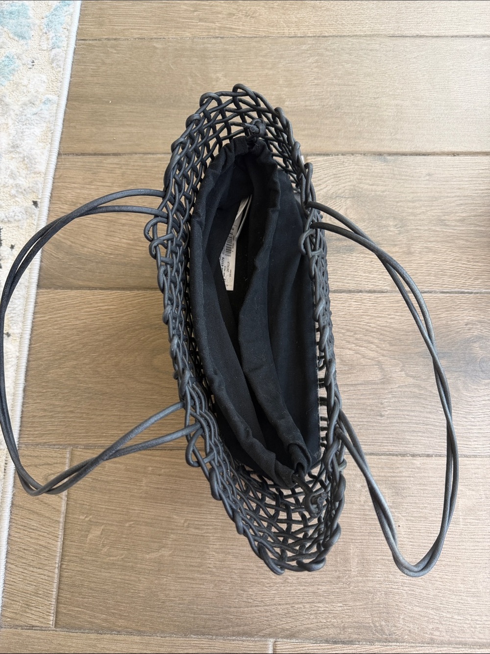 MANGO Black Woven Leather Purse Bag - Picture 3 of 4